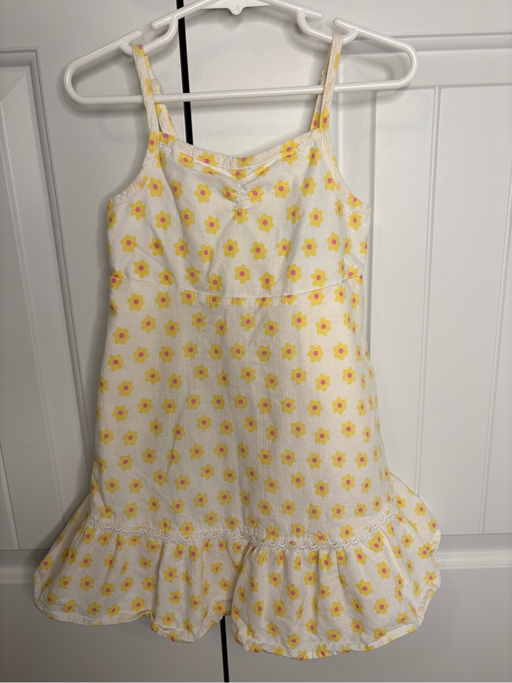 Girls yellow floral print sundress 4T